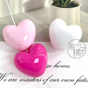 Dopamine Colored Painted Fat Heart Beads 20mm Acrylic Loose Beads For DIY Jewelry Making <b>Bracelet</b> Pendant Phone Chain Accessory - Product Image 3