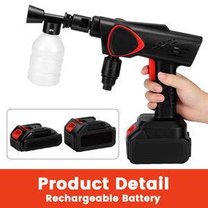 Pistolet de <span class=keywords><strong>lavage</strong></span> de voiture haute pression noir élégant 21V avec moteur 180W, pression d'eau de 10 bars, matériau ABS - Product Image 5