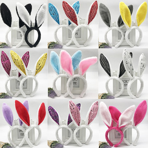 Modische Hot Selling Cute Plüsch Pailletten Kaninchen Ohr Stirnband Osterhasen Damen und Mädchen Stirnband - Product Image 2