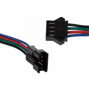 Para rgb led strip jst sm fêmea macho 4 fios conector