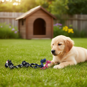 Jouet en corde pour animaux de compagnie Yommy, 25 cm, jouet à mâcher noué pour chiens - Product Image 3