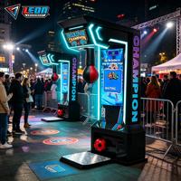 Machine d'arcade double mode Punch et Kick, Testeur de force de boxe commercial, Enregistrement vidéo d'action pour événements de carnaval