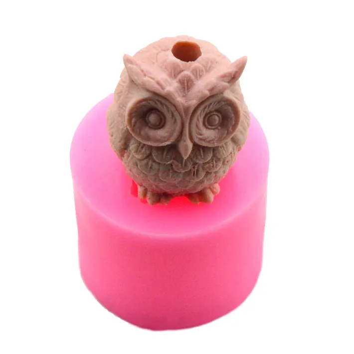 cute Owl silicone mould for straw topper lovely animal cake decoration mold