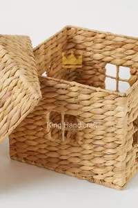 Meuble de rangement pour jouets en jacinthe d'eau écologique, fait main, pour chambre d'enfant et salon, idéal pour l'organisation de la chambre - Product Image 6