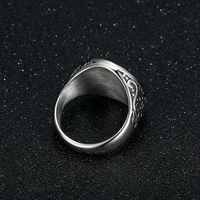 Bague pour homme en acier inoxydable double couteau arabe poli titane bijoux style punk vintage