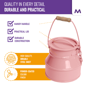 Seau de rangement en tôle d'acier vintage Boîte métallique décorative avec couvercle et poignée de transport 500 ml - Product Image 4