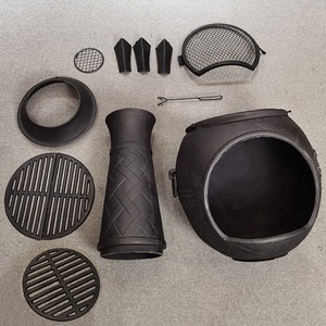 Ferro camino a legna Semplice ChimeneaOutdoor Riscaldamento Firepit con Camino - Product Image 4