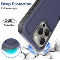 Coque de Téléphone Rigide Antichoc à Quatre Coins pour iPhone 15 Pro 11 12 13 Pro Max 14 Plus 2-en-1 TPU PC avec Protection Intégrale Arrière