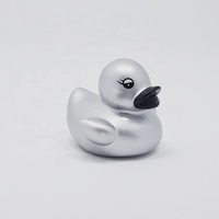 Petit mini canard de bain en caoutchouc argenté flottant promotionnel en plastique vente en gros