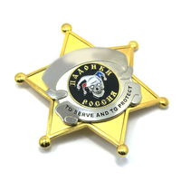Badges d'uniforme étoile vierges en alliage de zinc doré, personnalisés par le fabricant, pour gardes du corps nationaux, avec épingle de sécurité en métal et insigne d'aile pour chapeau