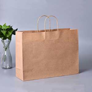 ถุงกระดาษคราฟท์สีน้ำตาลสำหรับร้านค้า บรรจุภัณฑ์อาหารแบบนำกลับบ้าน สีดำขาว รีไซเคิลได้ พร้อมหูหิ้ว - Product Image 6