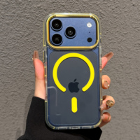 Coque de téléphone hybride à cadre plat avec contour de caméra surélevé, résistante aux chutes, 7 couleurs, design transparent anti-traces de doigts