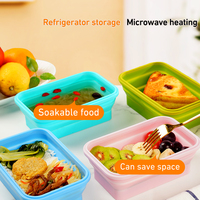 Boîte Bento en Silicone 800ml Compatible Micro-ondes avec Fourchette, Anti-fuite, Sans BPA, Empilable, OEM/ODM Bienvenus