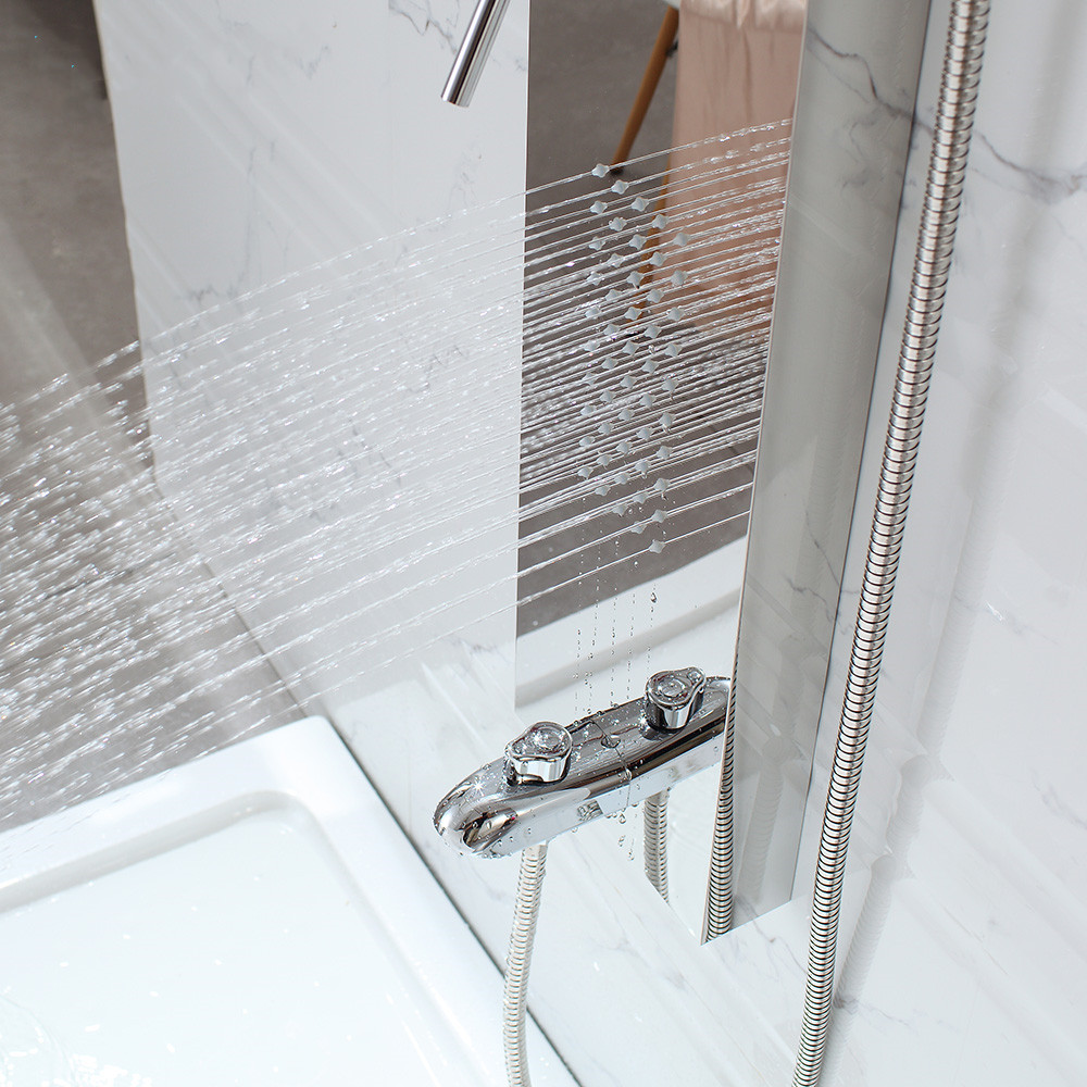 High Quality Bathroom Shower Design Polished Mirror 304 Stainless Steel Shower Panel With Top Waterfall