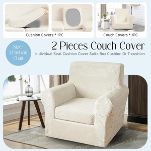 Funda <span class=keywords><strong>de</strong></span> Sofá y Sillón MeiMeileo <span class=keywords><strong>de</strong></span> 2 Piezas, Terciopelo con Patrón <span class=keywords><strong>de</strong></span> Hojas en Relieve, Transpirable, Antipolvo, Elástica, Ajustable, Lavable, Apta <span class=keywords><strong>para</strong></span> Mascotas - Product Image 4