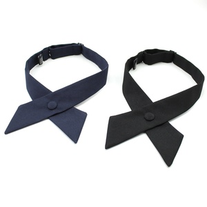 ब्लेड आकार आसान पहनने के समायोज्य ठोस रंग काले नौसेना नीले पॉलिएस्टर औपचारिक कार्यालय क्लर्क महिला धनुष टाई क्रॉसओवर टाई महिलाओं के लिए - Product Image 6