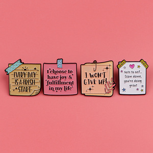 Épingles Sming : Chaque jour est un nouveau départ – Épinglette en émail, bloc-notes, lettres, badge métallique à revers, citation motivante, pour réfrigérateur - Product Image 2