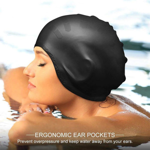 <span class=keywords><strong>Gorro</strong></span> de Natación Impermeable para Hombre y <span class=keywords><strong>Mujer</strong></span>, para Cabello Largo, <span class=keywords><strong>Gorro</strong></span> de Buceo de Silicona con Protección para los Oídos, Logotipo Personalizado - Product Image 5