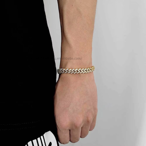 Hip Hop Zircon <b>Bracelet</b> 8mm Single Row Cuban Chain Jewelry Men's Personality <b>Bracelet</b> Tanjing Fashion Lijing Necklace - Product Image 3
