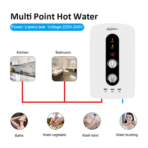 Calentador de Agua Eléctrico Instantáneo de Ahorro de Energía con Bomba de Presión Integrada y Operación Precisa con Doble Perilla para el Hogar - Product Image 1