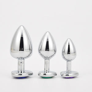 Beaux bijoux en forme de coeur en métal Backyard Anal Plug avec cristal sexe Vaginal jouet <span class=keywords><strong>Anus</strong></span> Massage Butt Plug ensemble pour les femmes - Product Image 3