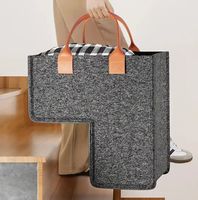 Panier de rangement pour les marches d'escalier en tissu feutre de qualité supérieure de style européen, écologique, pour la lessive et les jouets