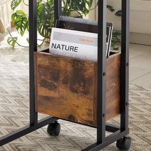 Table en forme de C <span class=keywords><strong>avec</strong></span> station de charge et plateau pliable, table de télévision pliable <span class=keywords><strong>avec</strong></span> espace de rangement, bureau d'ordinateur pour canapé - Product Image 4