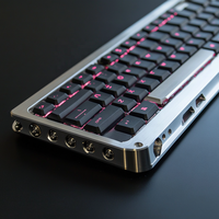 Clavier de jeu mécanique en acier inoxydable/aluminium usiné avec précision par CNC, rétroéclairage RVB, personnalisable, filaire/sans fil, ergonomique