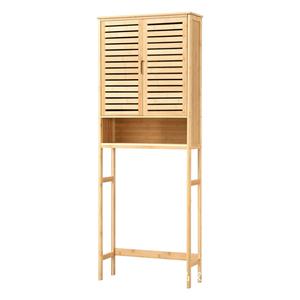Bamboo Bathroom Cabinet With 2 Shelves <b>Storage</b> <b>Unit</b> For Toilet And <b>Laundry</b> Minimalist Design - Product Image 5