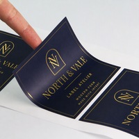 Autocollant personnalisé avec logo imprimé, rouleau d'autocollants en feuille d'or gaufrée, autocollant adhésif pour bouteilles de vin