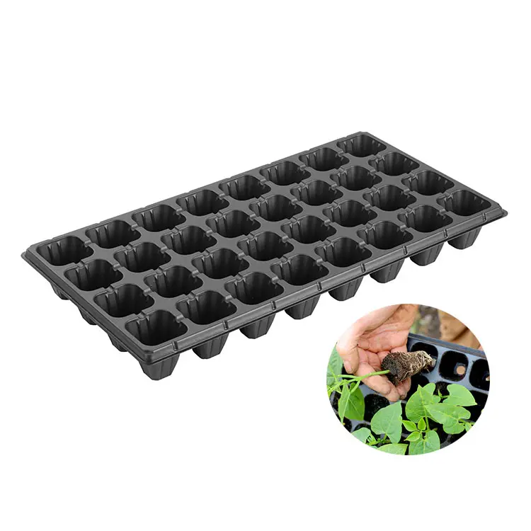 Bandeja hidropônica para mudas, plantas de jardim duro de plástico, 32 72 128 células