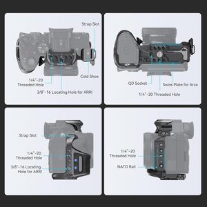   Kit de cage en fibre de carbone avec pince à câble pour <span class=keywords><strong>Sony</strong></span> A7RV/<span class=keywords><strong>A7IV</strong></span>/A7SIII, cage pour appareil photo avec plusieurs points de fixation d'accessoires - 4308 - Product Image 2