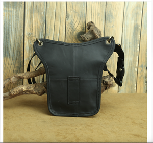 Sac banane en cuir véritable Andong Crazy Horse pour homme, sacoche de téléphone, sac à bandoulière, sacoche de moto pour l'extérieur - Product Image 5