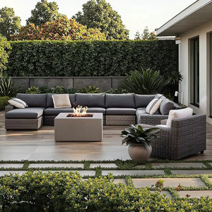 <span class=keywords><strong>Divano</strong></span> in Rattan da giardino in alluminio per tutte le stagioni, Set <span class=keywords><strong>di</strong></span> mobili in vimini da esterno in vimini, da esterno, per mangiare, ispirato a <span class=keywords><strong>Istanbul</strong></span> - Product Image 2