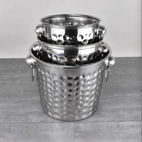 Seau à vin isotherme haut de gamme en métal pour bar à domicile, en acier inoxydable à double paroi sous vide, personnalisable, avec couvercle et pinces, pour champagne et vin