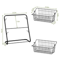 2-laags draadmand fruitmand standaard zwart metalen aanrechtblad keuken groente opbergrek organizer display