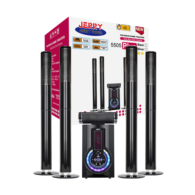 JERRY Home Cinema 8 Inch Subwoofer Speaker Stand Floor Sound Bar Bt Wireless Tower 5.1 Speaker Home Theater System