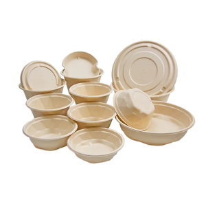 24 oz Small Compostable Bagasse Bowls 100 Pack Biodegradable Disposable Microwave Safe Eco Friendly for Sauces Ice Cream Salad - Product Image 1
