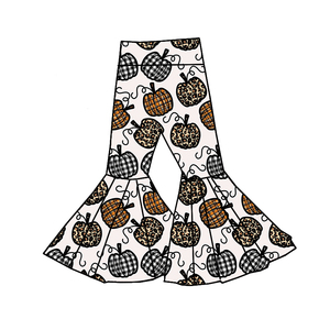 Trendy Kinderkleding Mode Stijl Aangepaste Prints Pastel Western Hoge Taille Meisjes Klokkenbodem Broek - Product Image 5