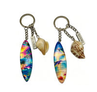Porte-clés en résine imprimé sur mesure avec coquillage, souvenir touristique de Tenerife, imprimé animal marin, cadeau de plage