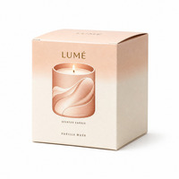 Boîte à bougies personnalisée imprimée pour bougies en verre de 150g à 220g en cire de soja avec logo en relief et pelliculage mat – Vente en gros