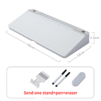 Tableau blanc en verre de bureau d'ordinateur effaçable à sec de qualité supérieure avec organisateur