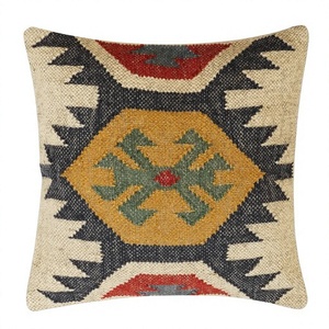Funda Decorativa para Cojín Cuadrado de Kilim, Hecha a Mano con Lana y Yute, con Terapia de Calor, Estilo Moderno y Sencillo, para Decoración del Hogar - Product Image 1