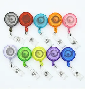 Retractable Round Plastic Yoyo Id Badge Reel With Custom Logo