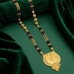 Wholesale 24K Micro Gold Plated Long Pendant Mangalsutra, Traditional Indian Long Mangalsutra, Micro Gold Plated Wedding Jewelry - Product Image 2