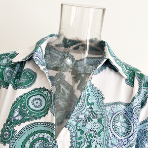 Primavera y otoño estilo Retro camisa cuello vestido de mujer cintura elástica Vestido de manga larga <span class=keywords><strong>bluey</strong></span> ropa vestidos estampados - Product Image 4