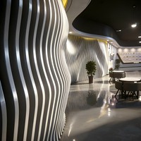 Panneaux de façade extérieurs en aluminium courbé à prix d'usine pour centres commerciaux, magasins de détail, murs rideaux, ignifuges et imperméables