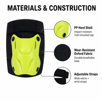 Lot de 6 protections pour genoux, coudes et poignets pour enfants, coque rigide en PP, pour skateboard et roller