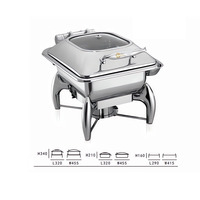 Ensemble de réchauds de buffet rectangulaires en acier inoxydable argenté pour la restauration, la cuisine, les fêtes, les banquets et les dîners