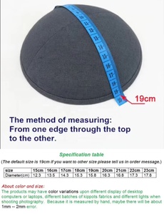 بيع بالجملة أسود مخملي يهودي Kippah للرجال مخصص شعار التطريز العرقية Yarmulka كل الفصول - Product Image 6